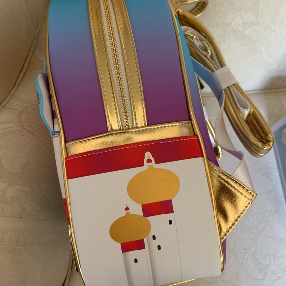 Loungefly Disney Diamond Jasmine Aladdin Backpack Bag Purse & Funko Pop NWT main image 14